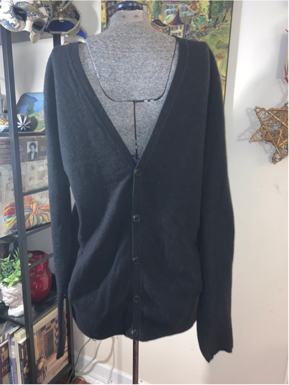 Men's Selected Homme Black Cardigan Sweater Size M